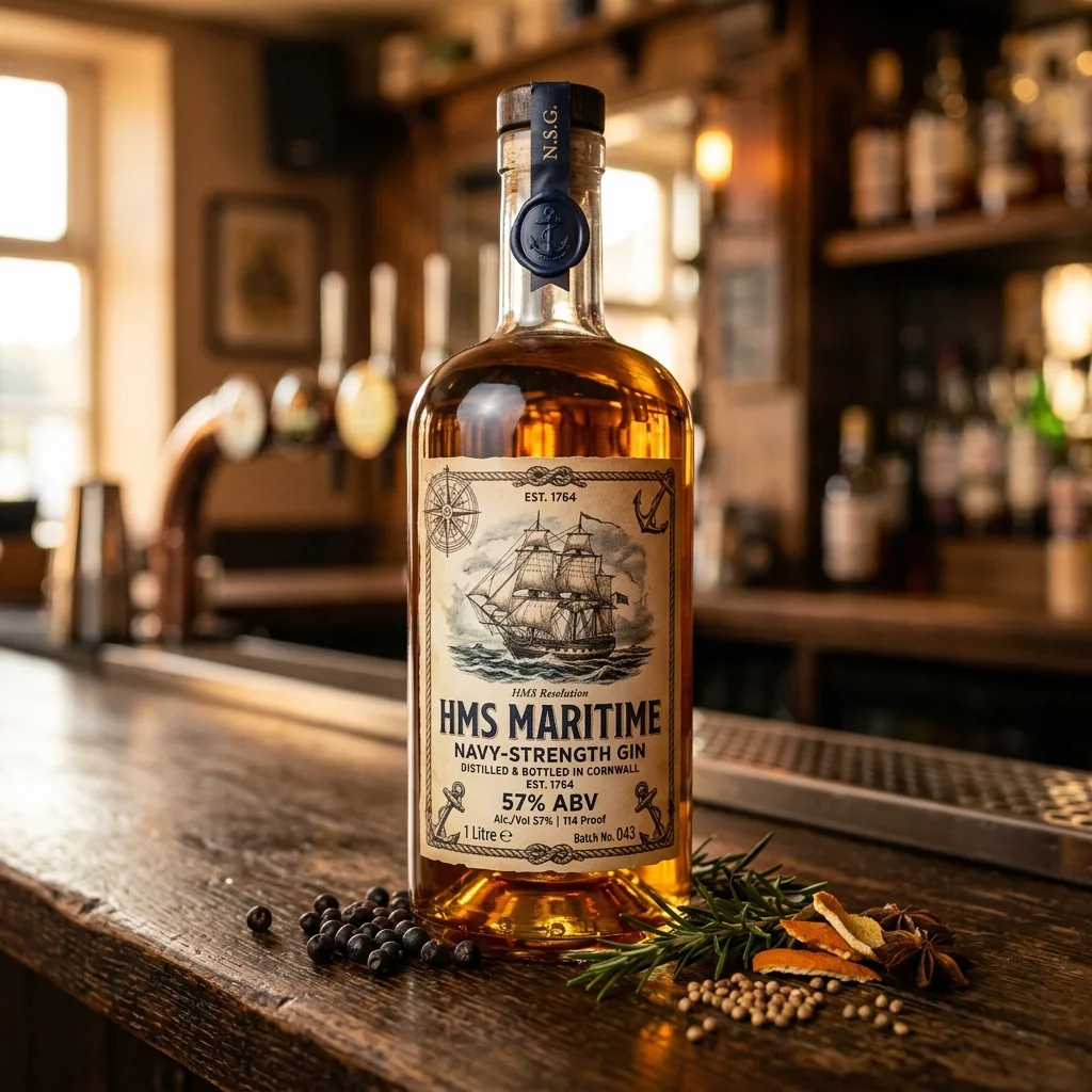 Бутылка крепкого Navy Strength Gin