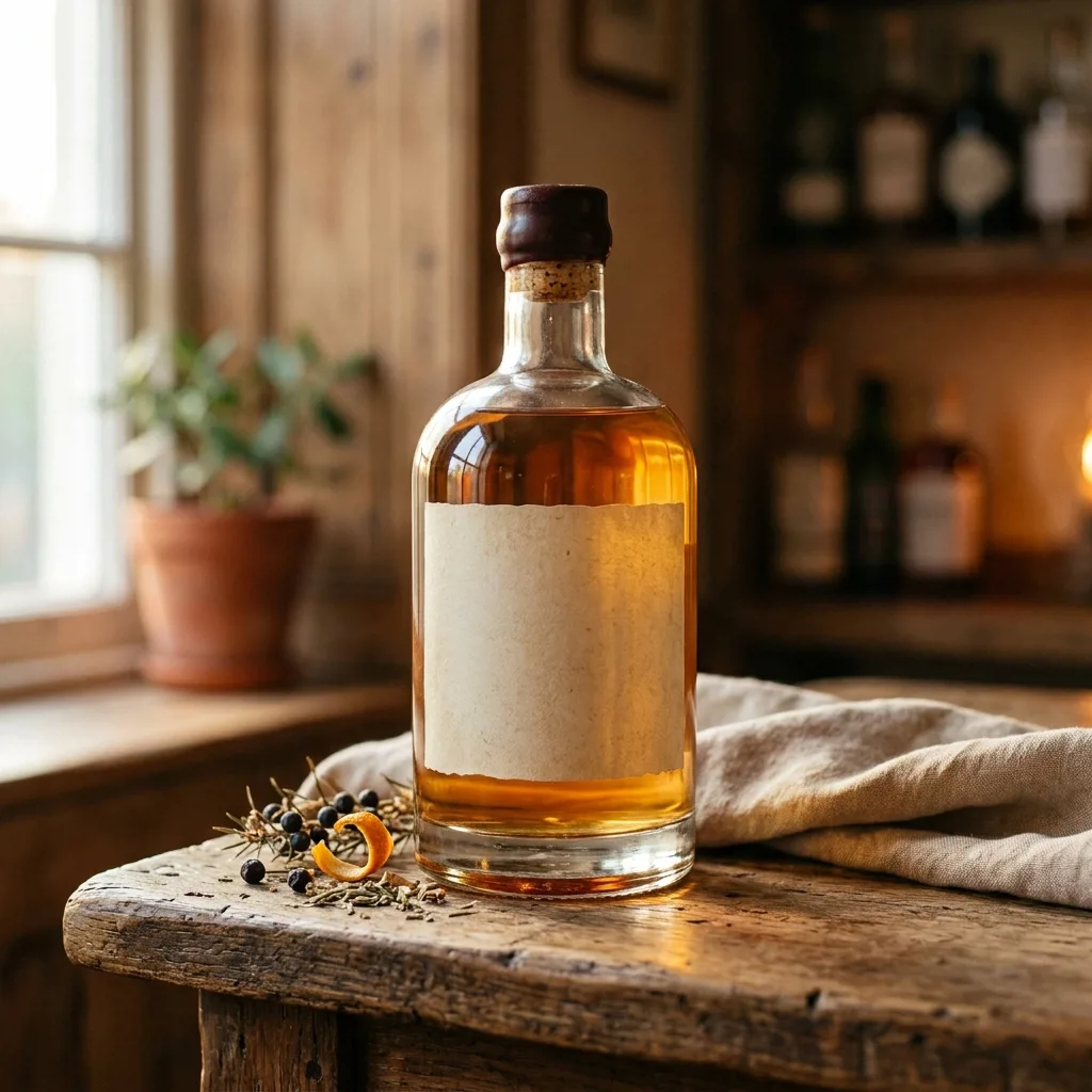 Бутылка Old Tom Gin в винтажном стиле