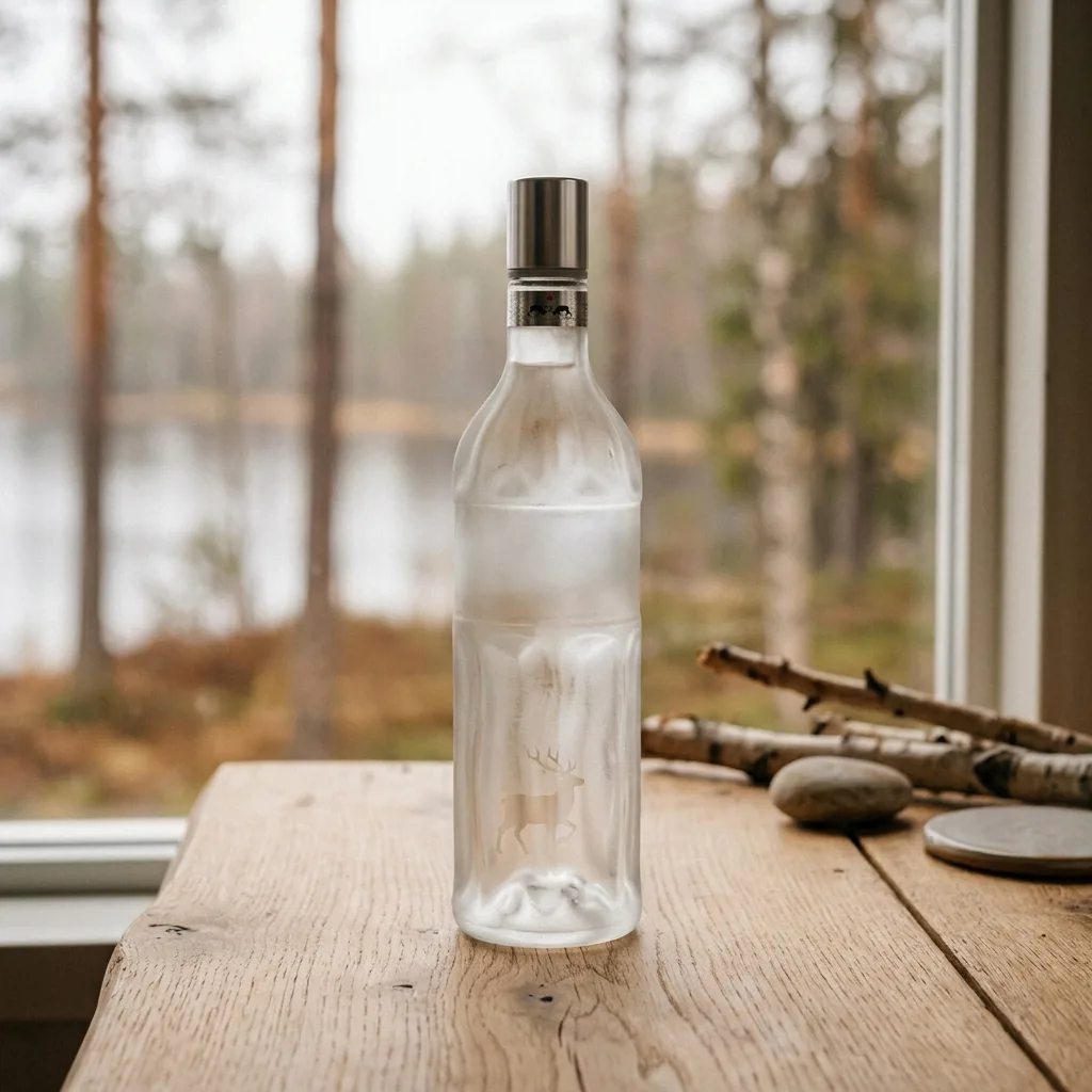Водка Финляндия в белой бутылке с оленем